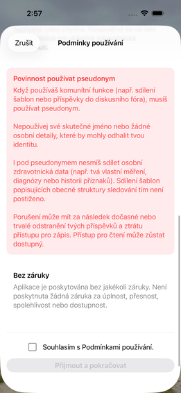 Podmínky používání