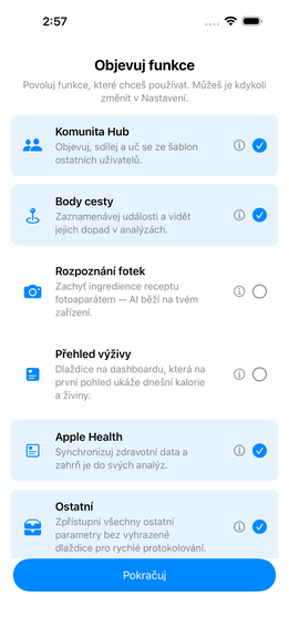 Povolení funkcí