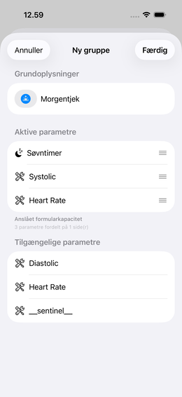 Gruppe-editor: Parameter tilføjet