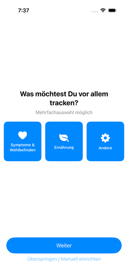 Schwerpunkte auswählen