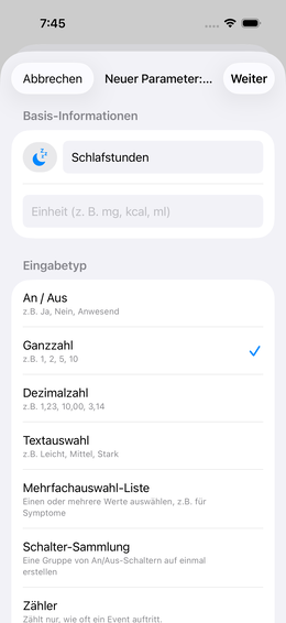 Reguläre Ansicht — mit Zurück-Pfeil in der Navigationsleiste