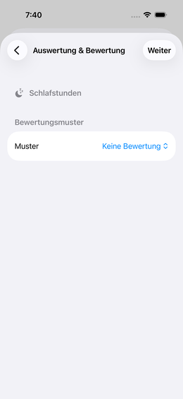 Schritt 3: Bewertungsmuster auswählen