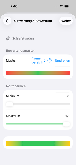 Schritt 3: Bewertungsmuster gewählt