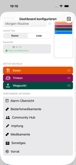 Layout-Picker: Liste