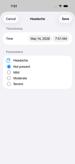 Sheet view — opens from below, pill handle at top