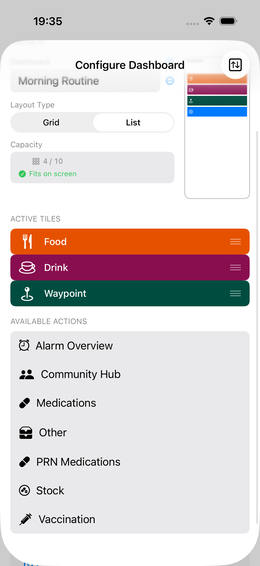 Layout-Picker: Liste