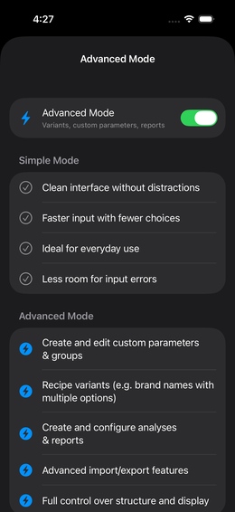 Enable Advanced Mode
