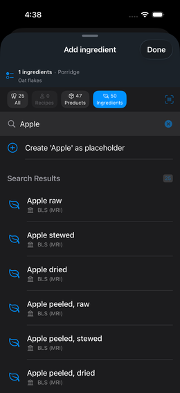 Searching for second variant (apple)