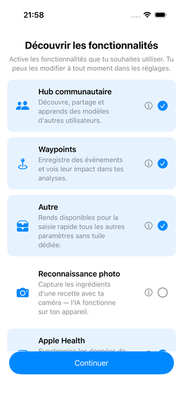 Activer les fonctionnalités
