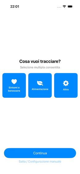 Scegli le aree di interesse
