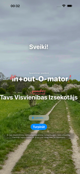Sveiciena ekrāns — izvēlies valodu