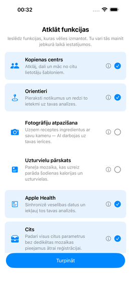 Iespējot funkcijas