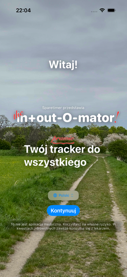 Ekran powitalny — wybierz język