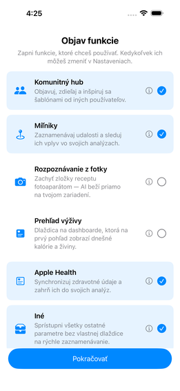 Aktivácia funkcií