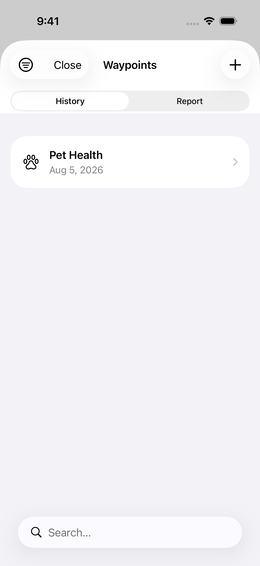WaypointListView – zgodovina